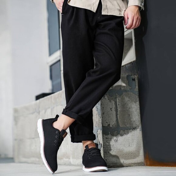 🆕Men Black Mesh Running Walking Sneakers Fashion Oxfords Lightweight Breathable - Picture 7 of 7